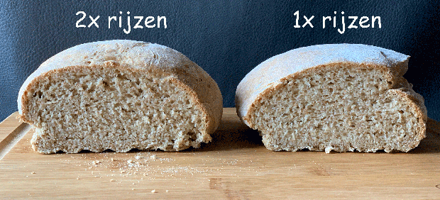 Brood rijzen verschil tussen 1 x en 2x