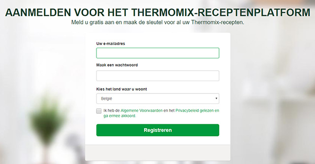 Thermomix cook-key registreren met e-mailadres