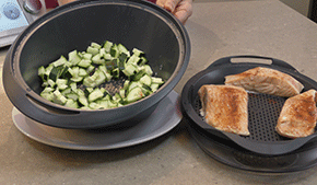 stomen zalm en courgette in Thermomix