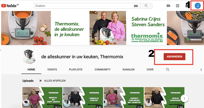 abonnee op YouTube kanaal